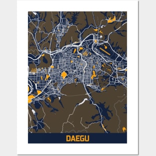 Daegu - South Korean Bluefresh City Map Posters and Art